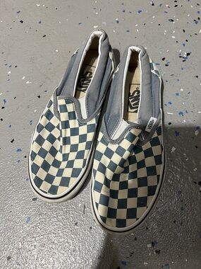 Vans Slip-On Checkerboard Canvas Sneakers - Navy & White